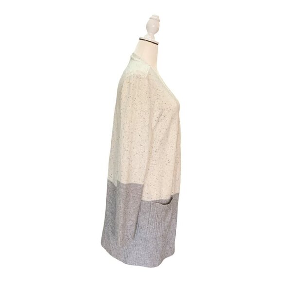 Love Ellie ColorBlock Gray and White Open Cardigan Size Large - Picture 2 of 7